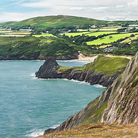 Buy canvas prints of Looking Out Over Three Cliffs Bay by Ian Lewis