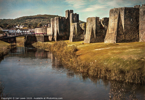 The Walls And Moat of Caerphilly Picture Board by Ian Lewis