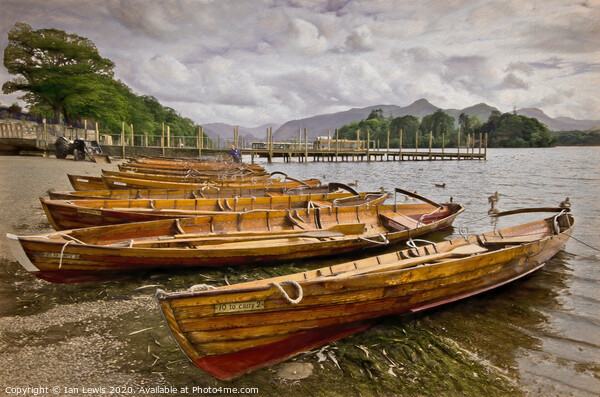 Boats On The Shore At Derwentwater Picture Board by Ian Lewis