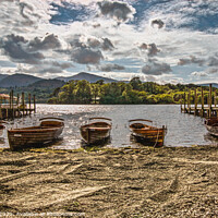 Buy canvas prints of Boats For Hire On Derwentwater by Ian Lewis