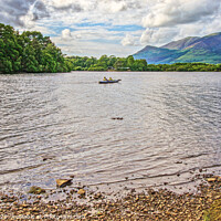 Buy canvas prints of Paddling Over Derwentwater by Ian Lewis
