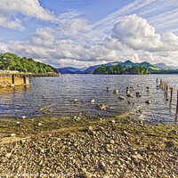 Buy canvas prints of Derwentwater from the Keswick Shore by Ian Lewis