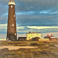 Buy canvas prints of The Old Dungeness Lighthouse as Digital Art by Ian Lewis