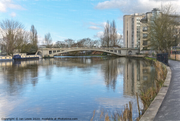 The Thames Path At Reading Bridge Picture Board by Ian Lewis