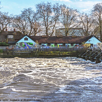 Buy canvas prints of The Weir At Reading by Ian Lewis