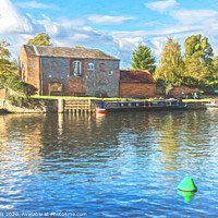 Buy canvas prints of The Thames At Wallingford Impressionist Style by Ian Lewis