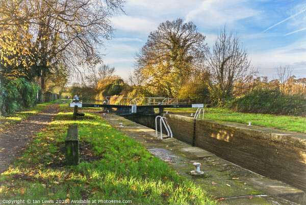 Hungerford Lock in Autumn as Digital Art Picture Board by Ian Lewis