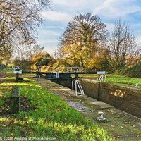 Buy canvas prints of Hungerford Lock in Autumn as Digital Art by Ian Lewis