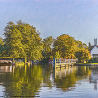 Buy canvas prints of Approaching Goring Lock On The Thames by Ian Lewis