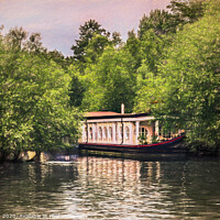 Buy canvas prints of Oxford College Barge by Ian Lewis