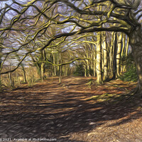 Buy canvas prints of Sunny Winter Woodland  Digital Art by Ian Lewis