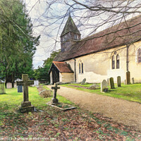 Buy canvas prints of St Laurence Church in Tidmarsh Digital Art by Ian Lewis