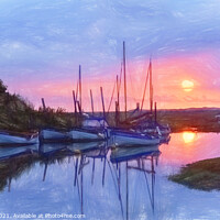 Buy canvas prints of Boats At Blakeny a Digital Painting by Ian Lewis