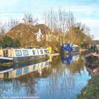 Buy canvas prints of Narrowboats At Aldermaston by Ian Lewis