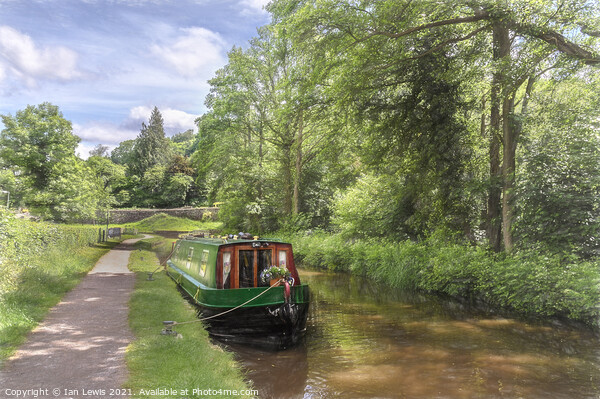 Narrowboat On The Brecon Canal Picture Board by Ian Lewis