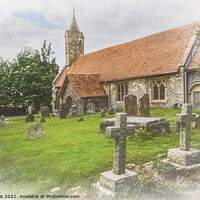 Buy canvas prints of Church of St Mary at Ipsden Oxfordshire by Ian Lewis