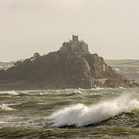 Buy canvas prints of  stormy sea at the mount by keith sutton