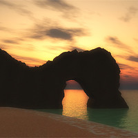 Buy canvas prints of Durdle door sunrise by Paul Fisher