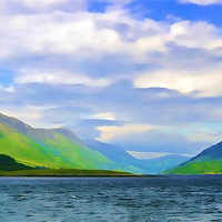 Buy canvas prints of Scottish Loch watercolour by Paul Fisher