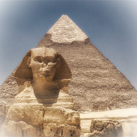 Buy canvas prints of Sphinx and Pyramid by Paul Fisher