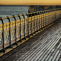 Buy canvas prints of  Golden railings by Andrew Richards