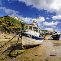 Buy canvas prints of  Port Isaac fishing boats by Andrew Richards