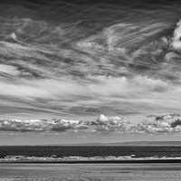 Buy canvas prints of  Black and white beach by Andrew Richards