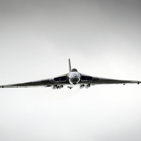 Buy canvas prints of Avro Vulcan during her diaply at RNAS Yeovilton by Andrew Richards