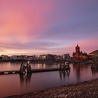 Buy canvas prints of Cardiff Bay and Pier Head building sunset by Andrew Richards