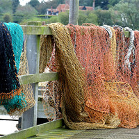 Buy canvas prints of Fishing Nets Southwold by Noreen Linale