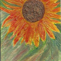 Buy canvas prints of Mixed Media Sunflower by Penelope Hellyer