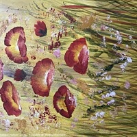 Buy canvas prints of Poppy Meadow by Penelope Hellyer