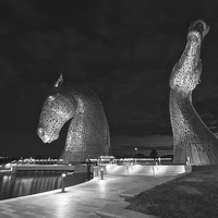 Buy canvas prints of Wide Angle Kelpies by Jim Bryce