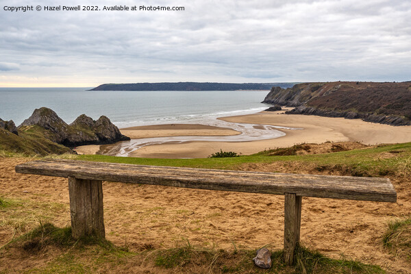Resting place overlooking  Three Cliffs Bay Picture Board by Hazel Powell