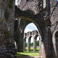 Buy canvas prints of Through the Arches, Llanthony Priory by Hazel Powell