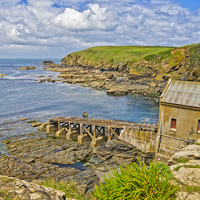 Buy canvas prints of Lizard Point, Polpeor Cove Pier by Hazel Powell