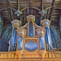 Buy canvas prints of  St Davids Cathedral Organ by Hazel Powell