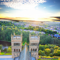 Buy canvas prints of Sunset over Durham Cathedral by Jeff Brunton