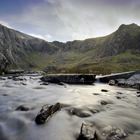Buy canvas prints of Llyn Idwal stream 1 by carl barbour canvas