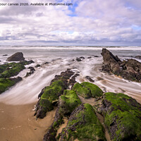 Buy canvas prints of Sandymouth beach seascape by carl barbour canvas