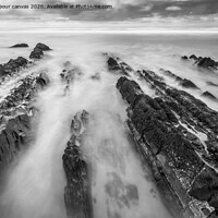 Buy canvas prints of Sandymouth misty ledges by carl barbour canvas