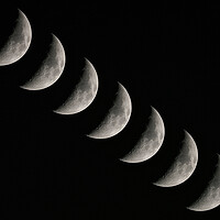 Buy canvas prints of Crescent moon multiple exposure by mark humpage