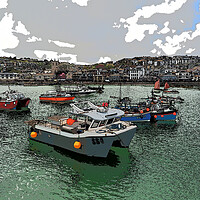 Buy canvas prints of St Ives harbour art by mark humpage