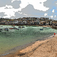 Buy canvas prints of St Ives beach artistic by mark humpage