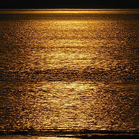 Buy canvas prints of Golden Sunset over water at Clevedon, Somerset. by mark humpage
