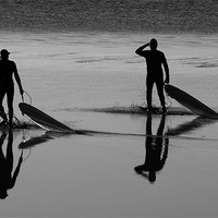 Buy canvas prints of Surfers Severn Bore by mark humpage