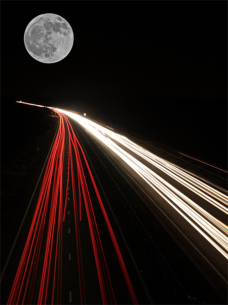 Moonlit Highway long exposure Picture Board by mark humpage