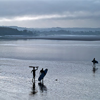 Buy canvas prints of Surfers on the Severn Bore by mark humpage