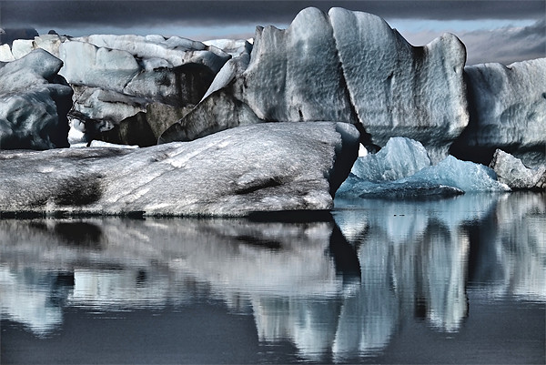 Glacial iceberg Reflection Picture Board by mark humpage