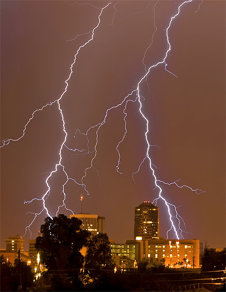 Lightning strike bolts Picture Board by mark humpage